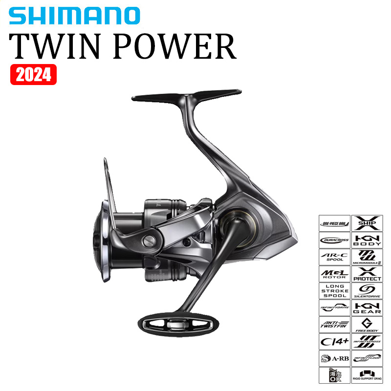 Shimano Reel Sienna - SHIMANO 2024 TWINPOWER Kołowrotek spinningowy do