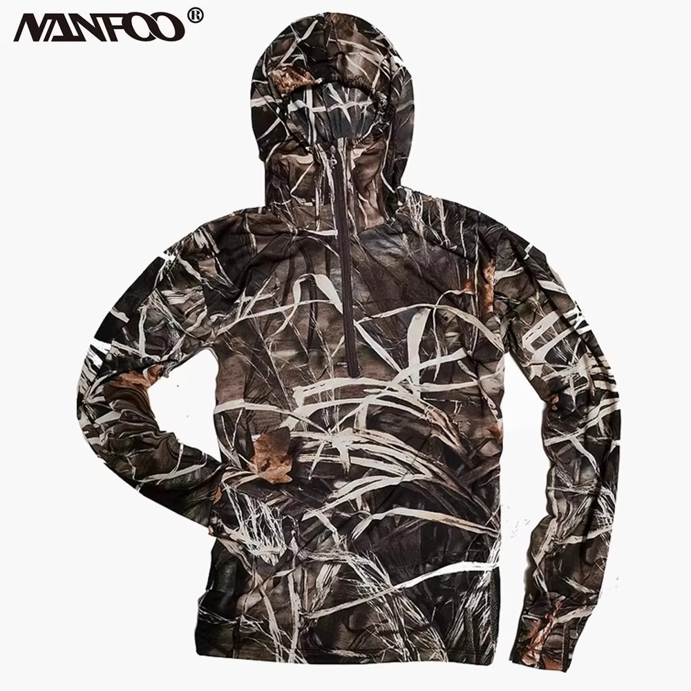 Fishing Hoodie - Cienka Lekka Letnia Koszulka z Kapturem