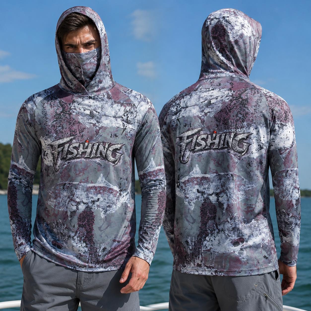 Fishing Hoodie - Koszulka wędkarska z kapturem męska odzież