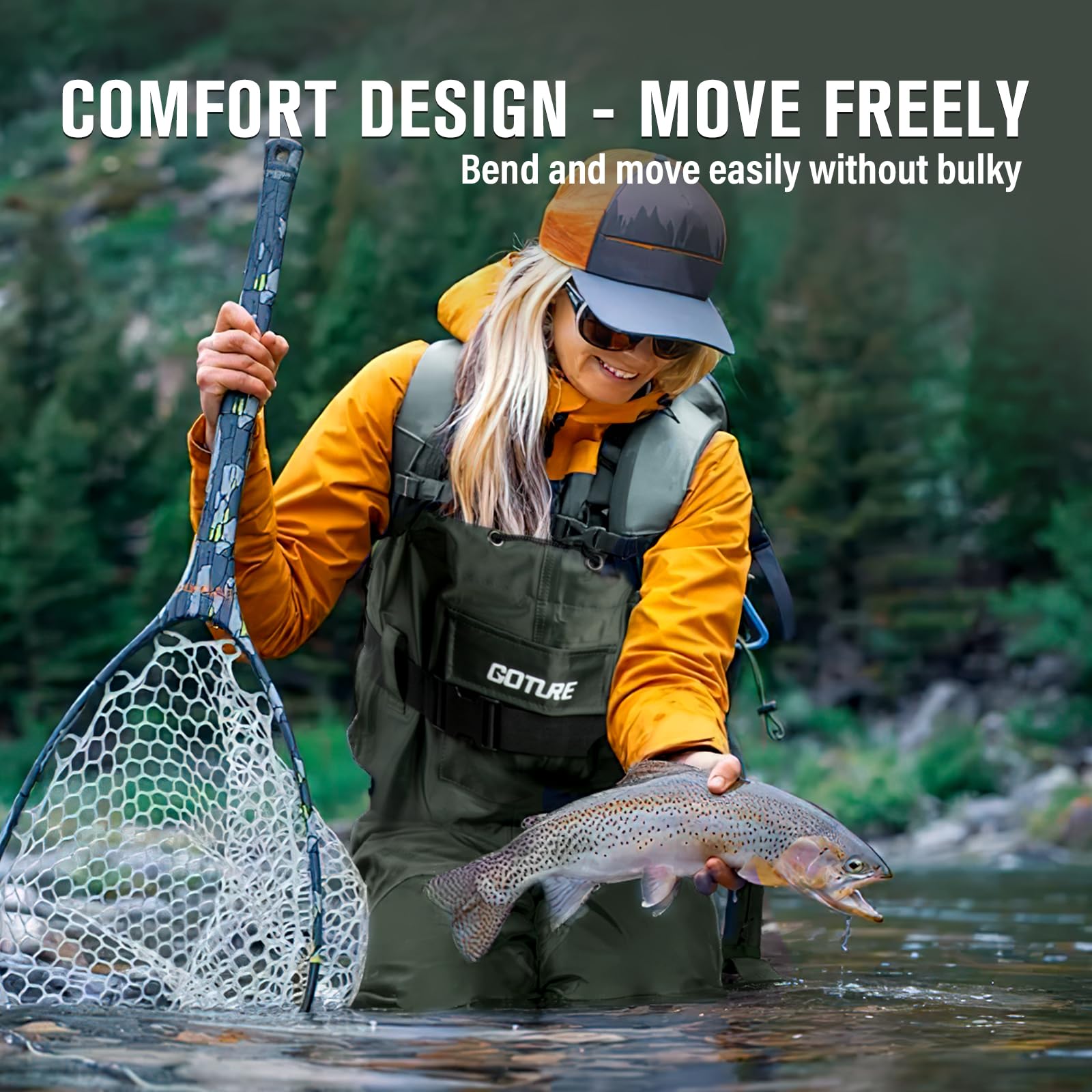 Fishing Waders - Goture Lekkie wodery z butami, regulowanym