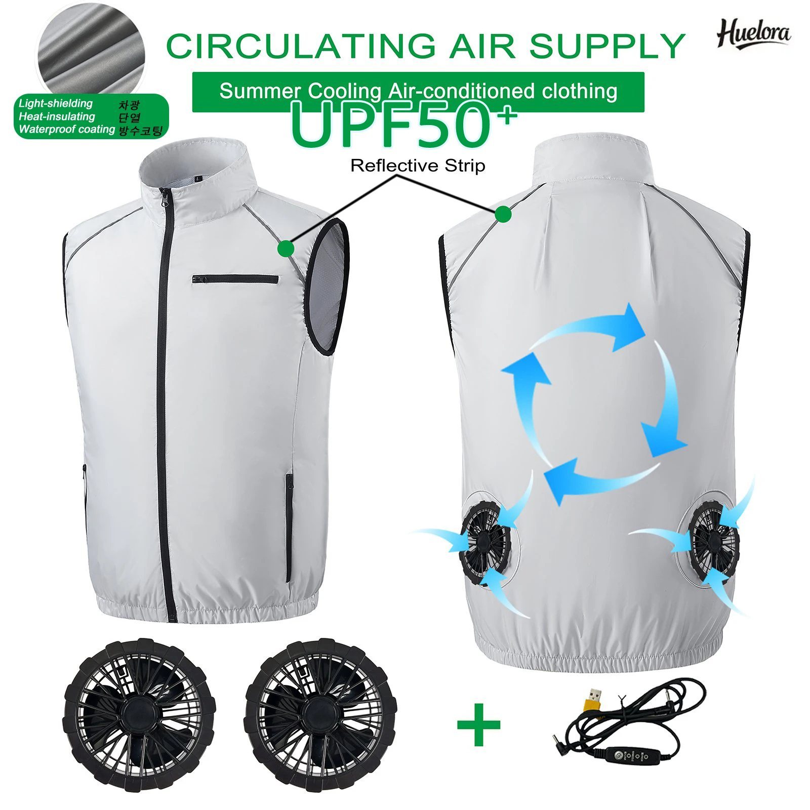 Fishing Vest - Letnia Chłodząca Kamizelka z Wentylatorem Chłodzącym,
