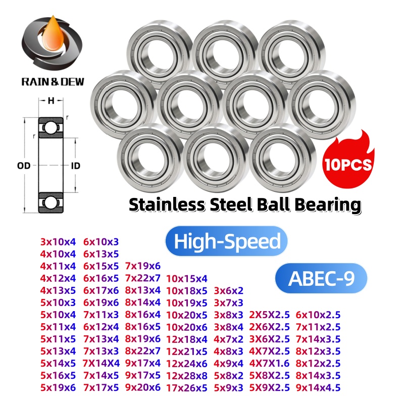 Abu Garcia Reel Revo - 10 SZT. Łożyska kulkowe ze stali