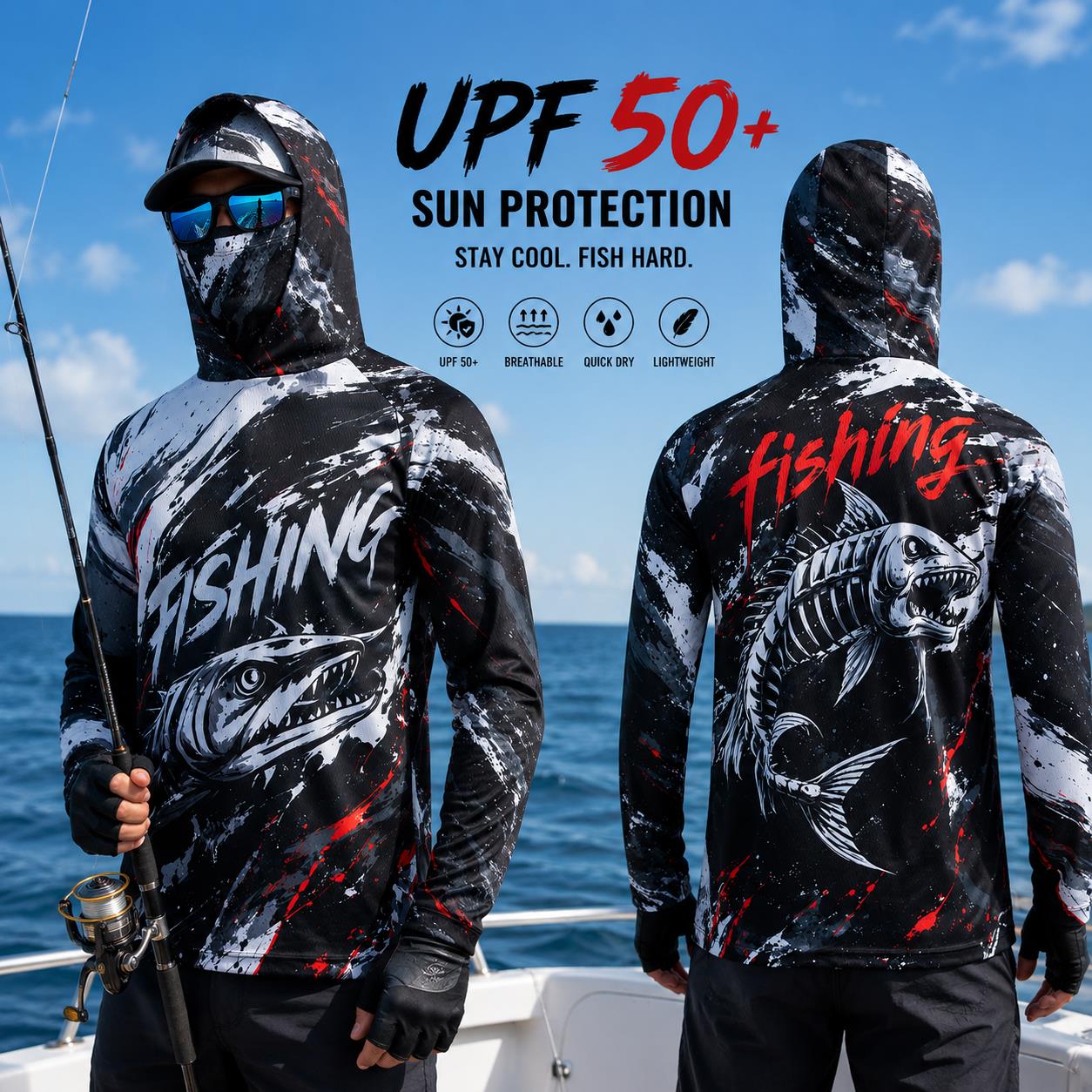 Męska koszulka wędkarska z kap – Fishing Hoodie recenzja i cena