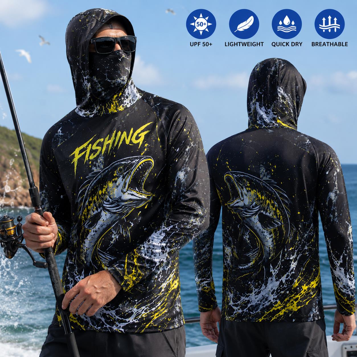 Męska koszulka wędkarska z kap – Fishing Hoodie recenzja i cena