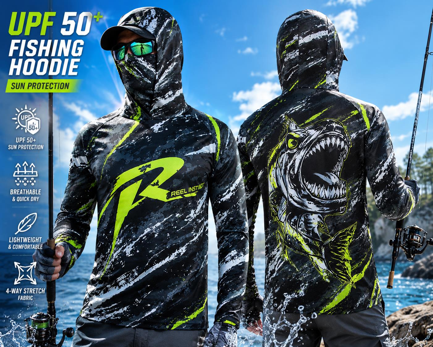 Męska koszulka wędkarska z kap – Fishing Hoodie recenzja i cena